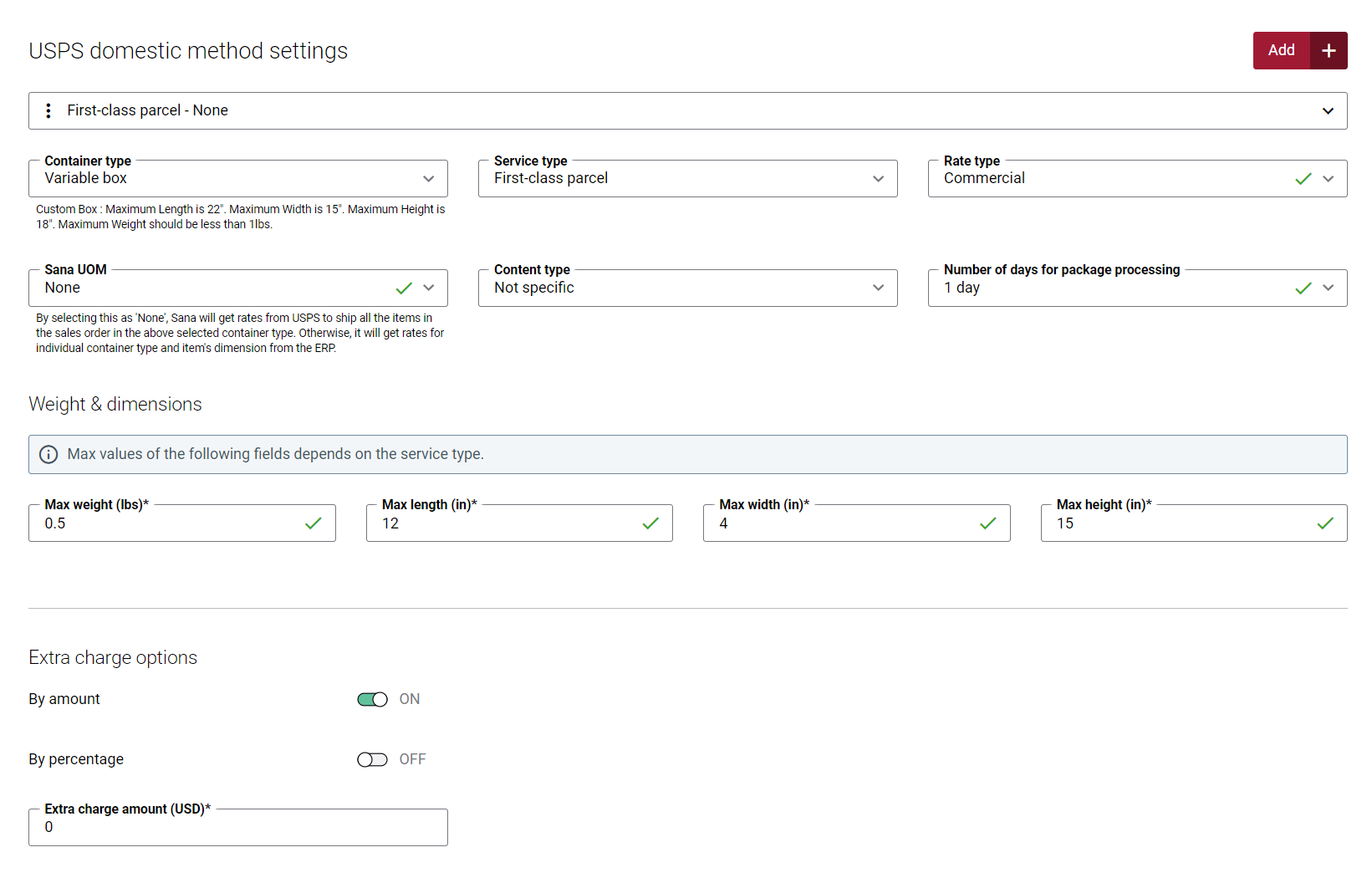 Create USPS Domestic Shipping Methods