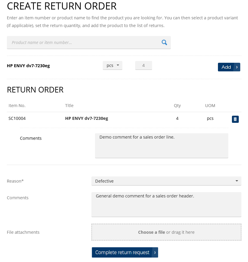 InvoiceFree Return Orders