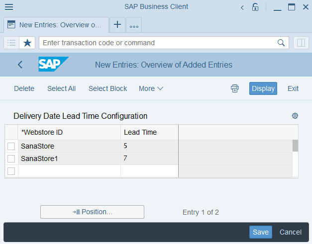 Requested Delivery Date Based On Delivery Date Lead Time