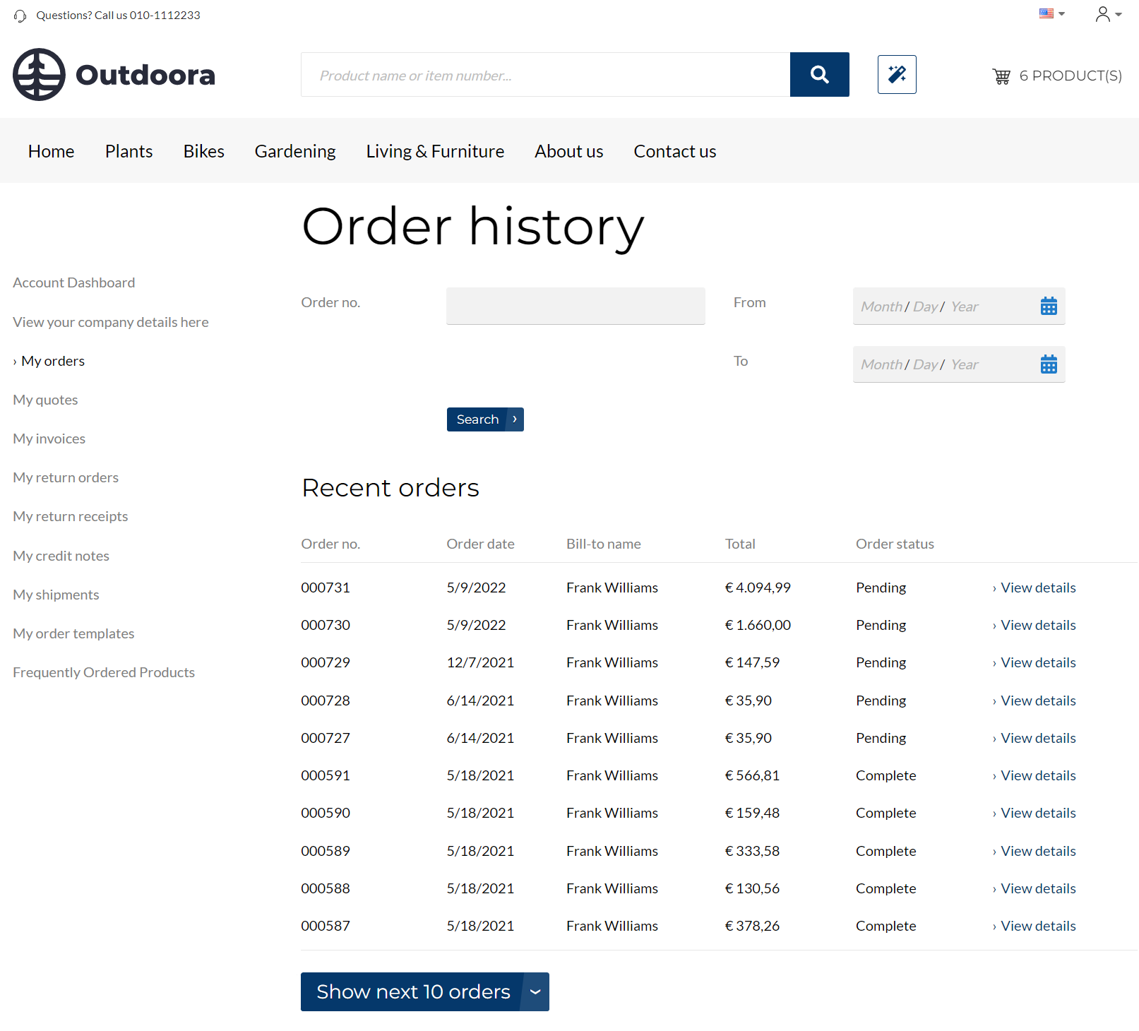 Order Page